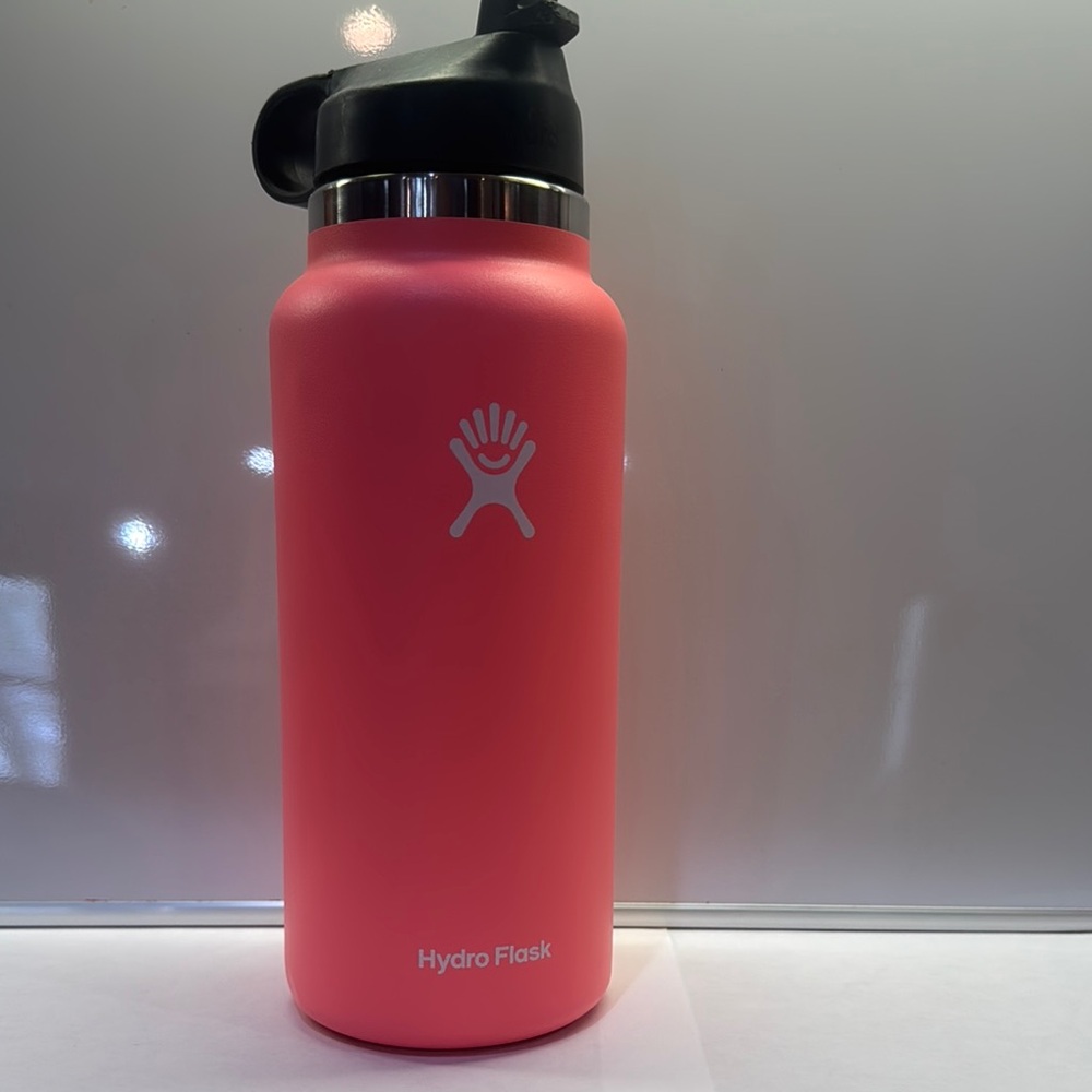 Hydro Flask Coral Bottle with Black Lid